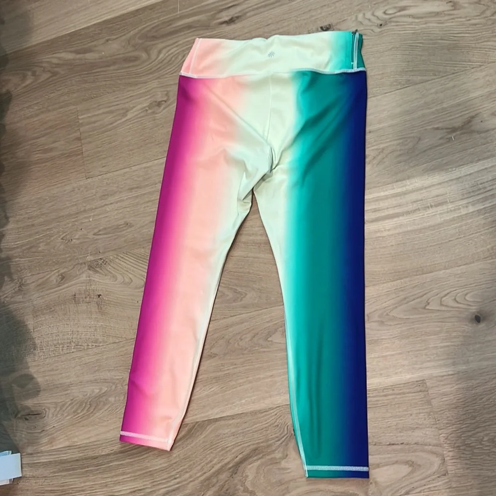 🌈🌈ATHLETA 🌈🌈rainbow colored leggings, size M - Picture 3 of 3